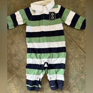 🎀3/$25🎀 NWOT Gymboree Green and Navy Striped Footie